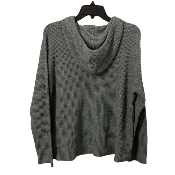 Aerie Women's Taupe Green Knitted Pullover Waffle Knit Hoodie Sweater Size XS‎ - Picture 5 of 6